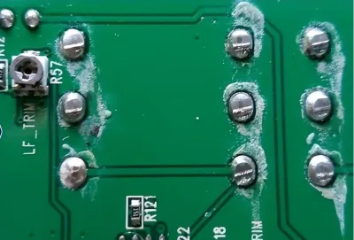 PCB corrosion | printed circuit board | solder mask | corroded PCB