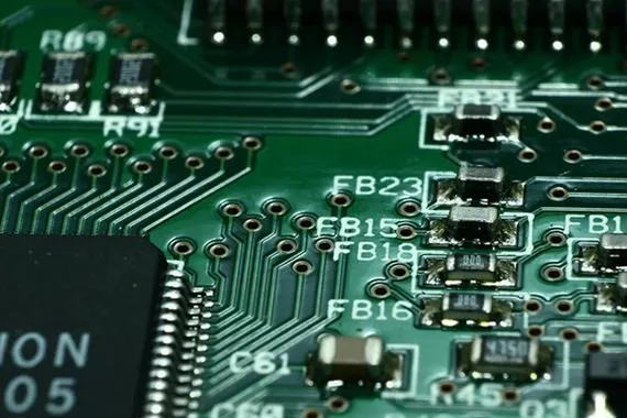 PCB with surface mount components and vias