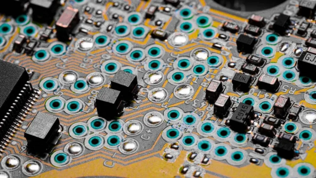 PCB with numerous surface mount components (SMD)