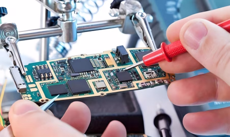 CBA desoldering and inspection on a mobile circuit board