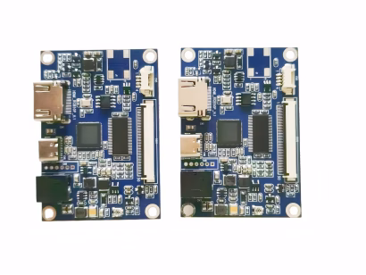 Driver chip integrated circuit acting as an intermediary for control signal translation.