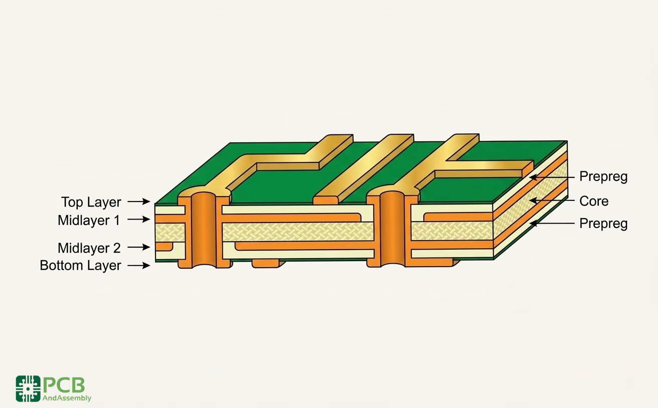 4-layer PCB structure