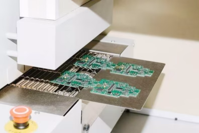 Automated PCB assembly on an SMT production line