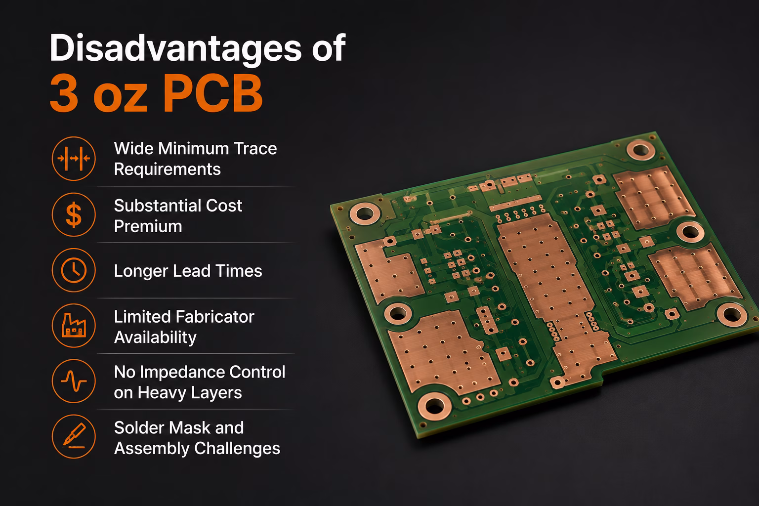 Disadvantages of 3 oz PCB
