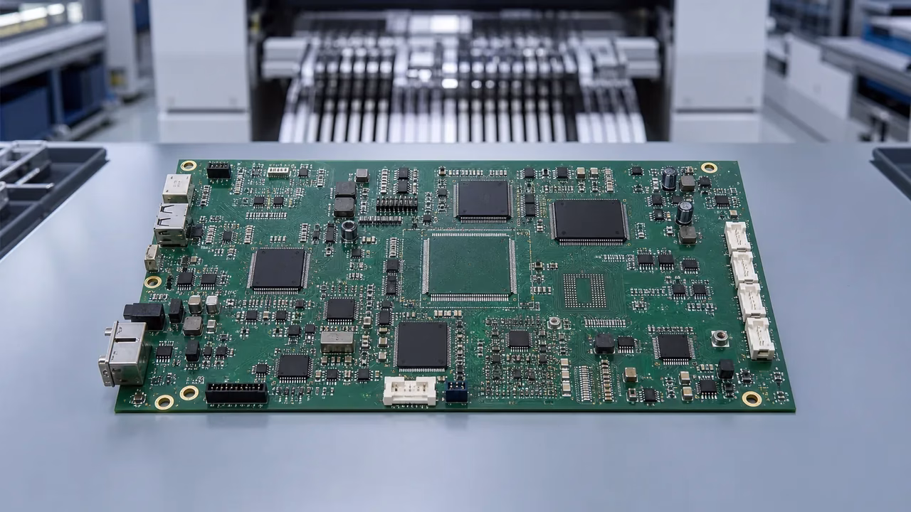 Complex SMT PCB assembly illustrating manufacturing cost drivers